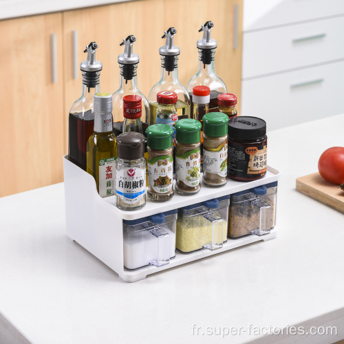 Boîte de rangement pour condiments de cuisine multifonction détachable